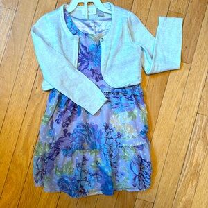 The children’s place toddler girls 4T sundress with matching silver sweater